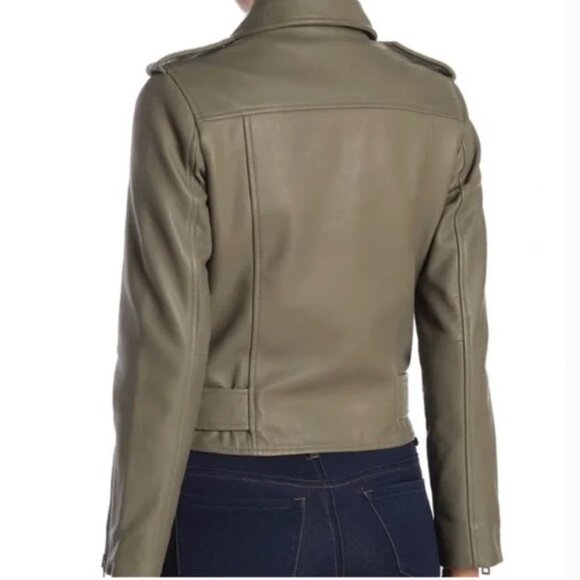 Walter Baker Allison Belted Leather Moto Jacket - Picture 3 of 3